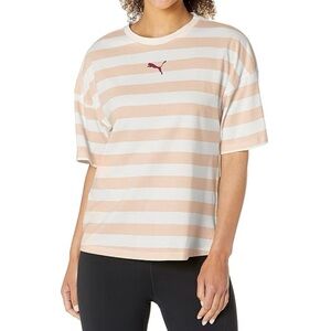 PUMA Cloud Pink Striped Oversized Tee